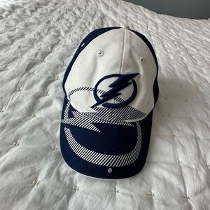 Unique Navy and White Lightning Logo Cap unisex